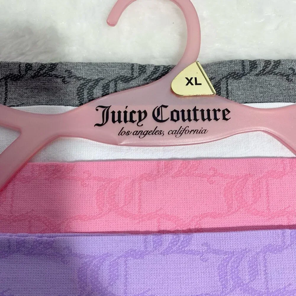 Juicy Couture Purple Pink White Gray Seamless Panty Shorts Underwear Set Size XL